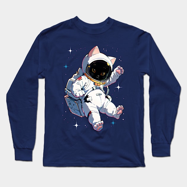 Space Cat Long Sleeve T-Shirt by RetroFreak